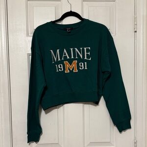 Forever 21 - Green Maine 1991 Embroidered Sweatshirt - Size S